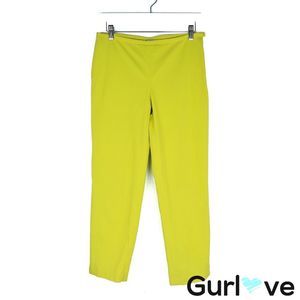 J. McLaughlin Sz 4 Lemon Green Crop Pants